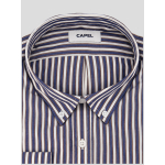 Chemise Rayée Ralph Grande Taille Bleue, Marron et Blanche