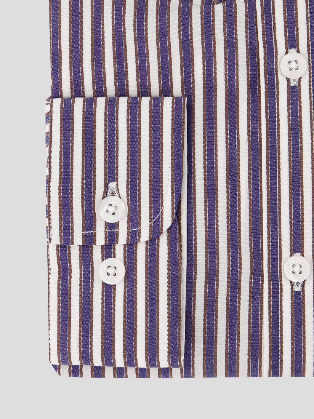 Chemise Rayée Ralph Grande Taille Bleue, Marron et Blanche