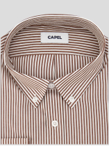 Chemise Rayée Ralph Grande Taille Marron et Blanche