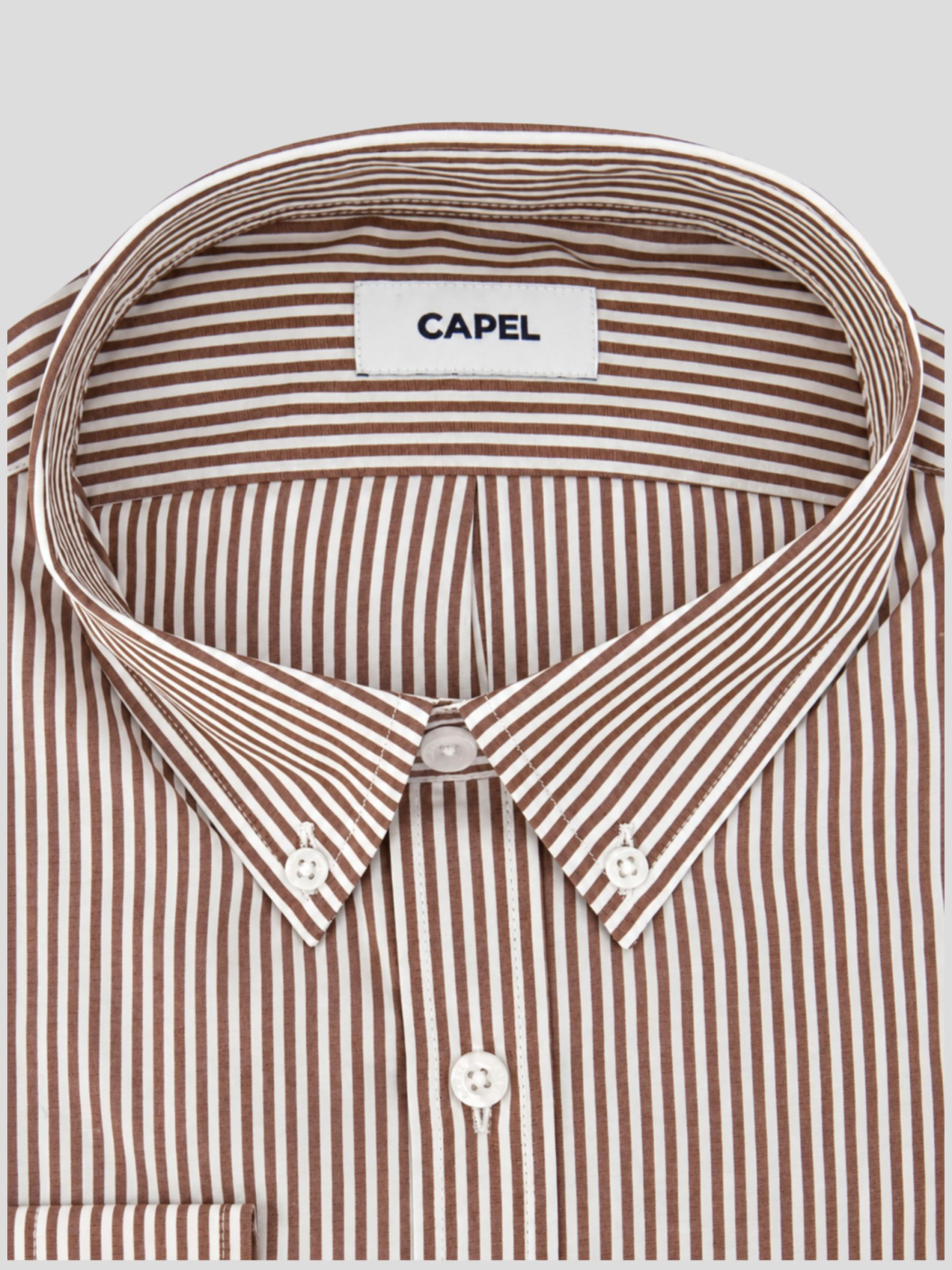 Chemise Rayée Ralph Grande Taille Marron et Blanche