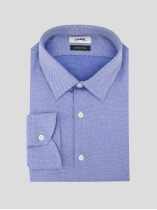 Chemise Dobby Romain Grande Taille Bleue
