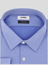 Chemise Dobby Romain Grande Taille Bleue