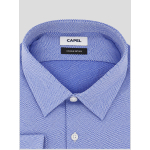 Chemise Dobby Romain Grande Taille Bleue