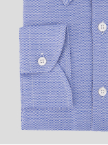 Chemise Dobby Romain Grande Taille Bleue