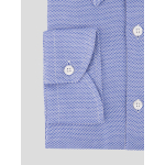 Chemise Dobby Romain Grande Taille Bleue