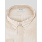 Chemise Rayée Ralph Grande Taille Beige et Blanche