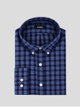 Chemise Flanelle à Carreaux Ralph Grande Taille Marine et Bleue