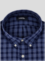 Chemise Flanelle à Carreaux Ralph Grande Taille Marine et Bleue