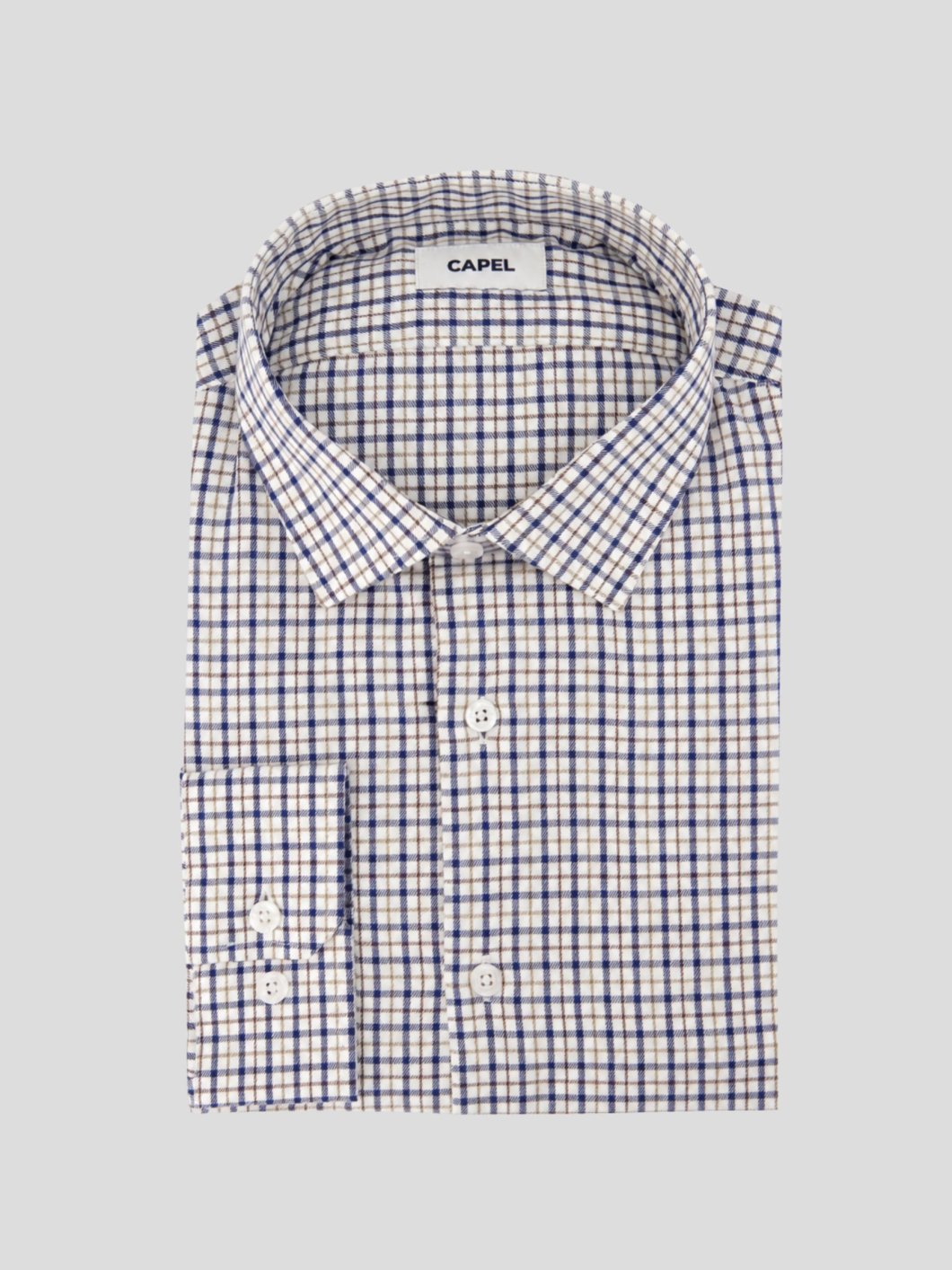 Chemise à Carreaux Max Grande Taille Marron, Marine et Blanche