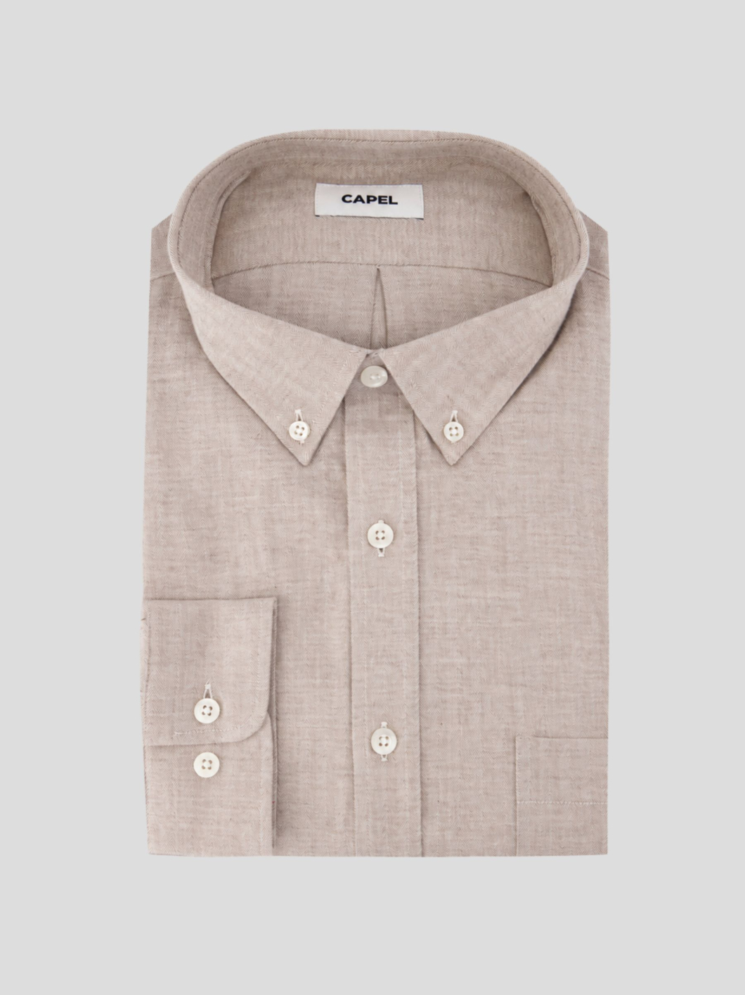 Chemise Flanelle Chevrons Ralph Grande Taille Beige