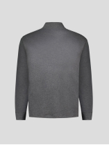 Sweat Col Camionneur Zippé Grande Taille Gris