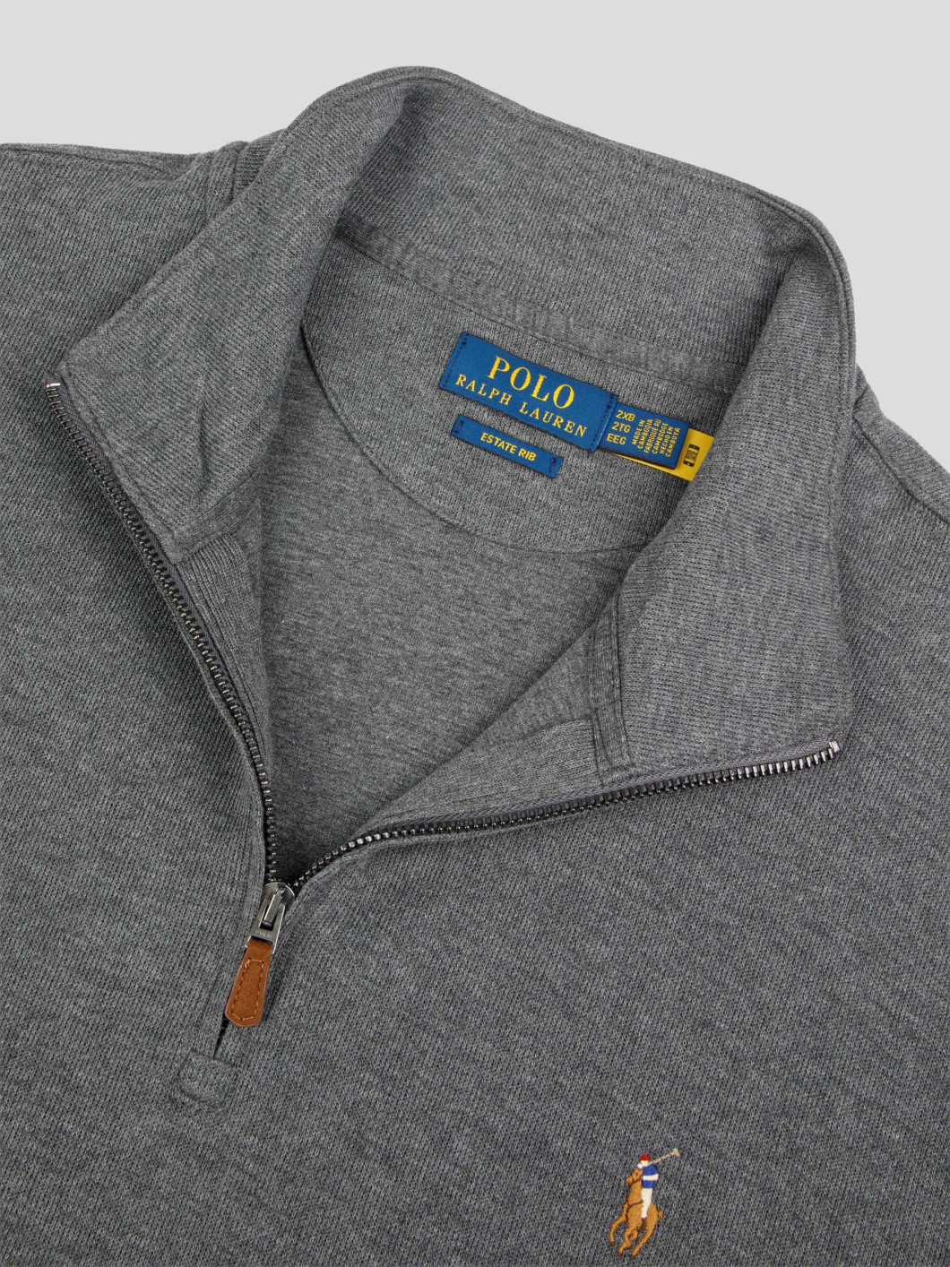 Sweat Col Camionneur Zippé Grande Taille Gris