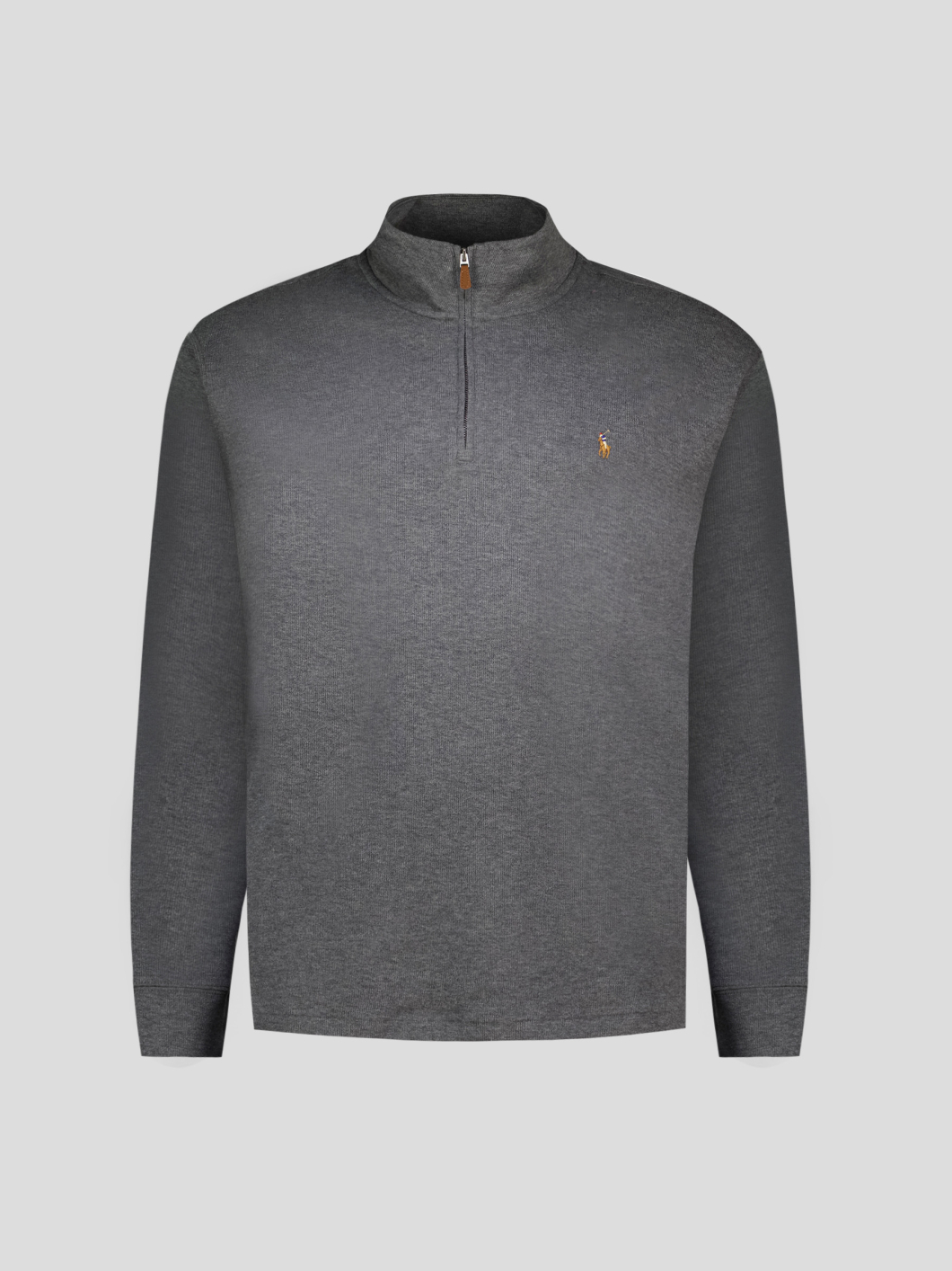 Sweat Col Camionneur Zippé Grande Taille Gris