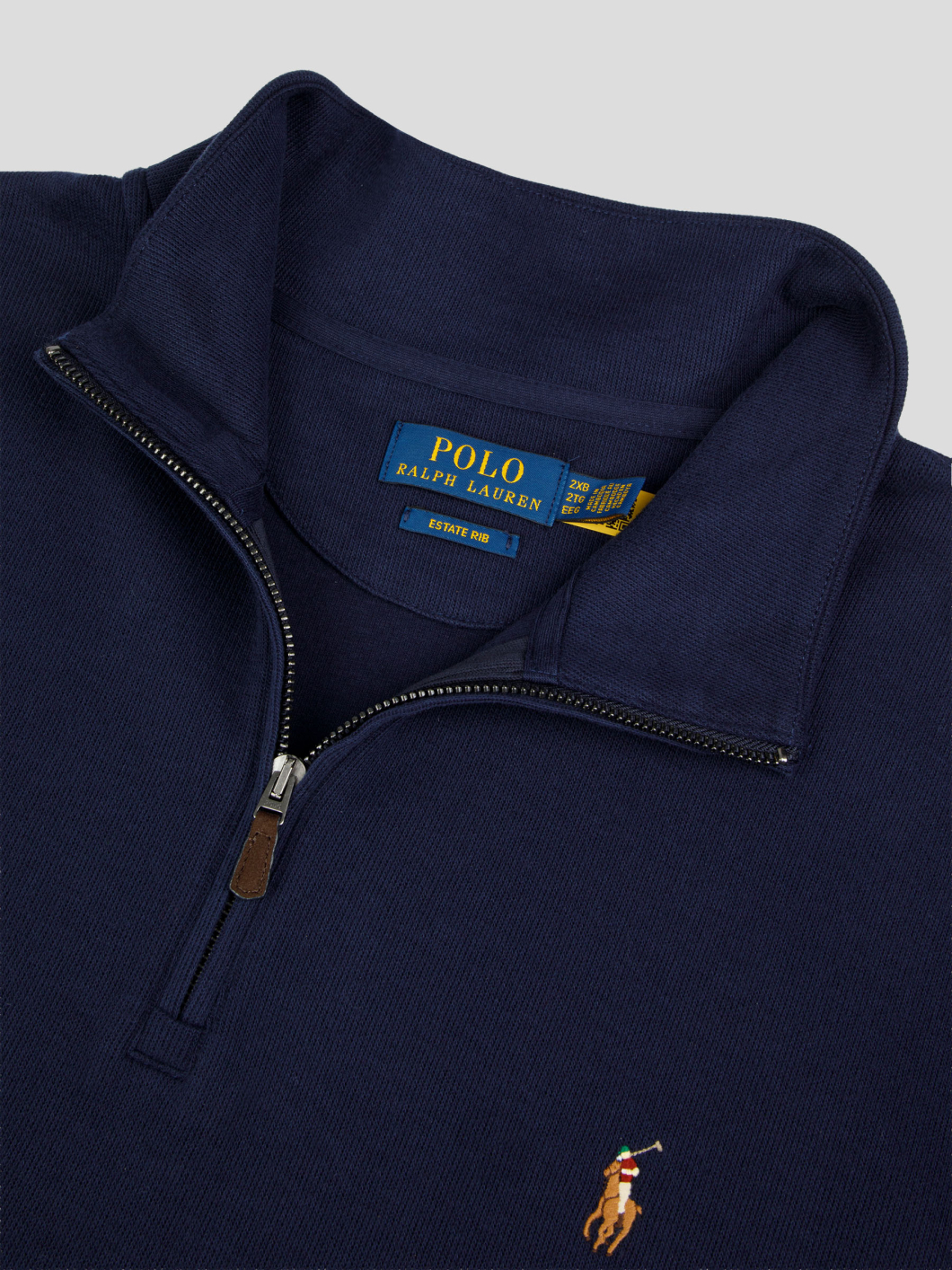 Sweat Col Camionneur Zippé Grande Taille Marine