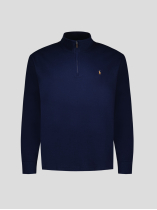 Sweat Col Camionneur Zippé Grande Taille Marine