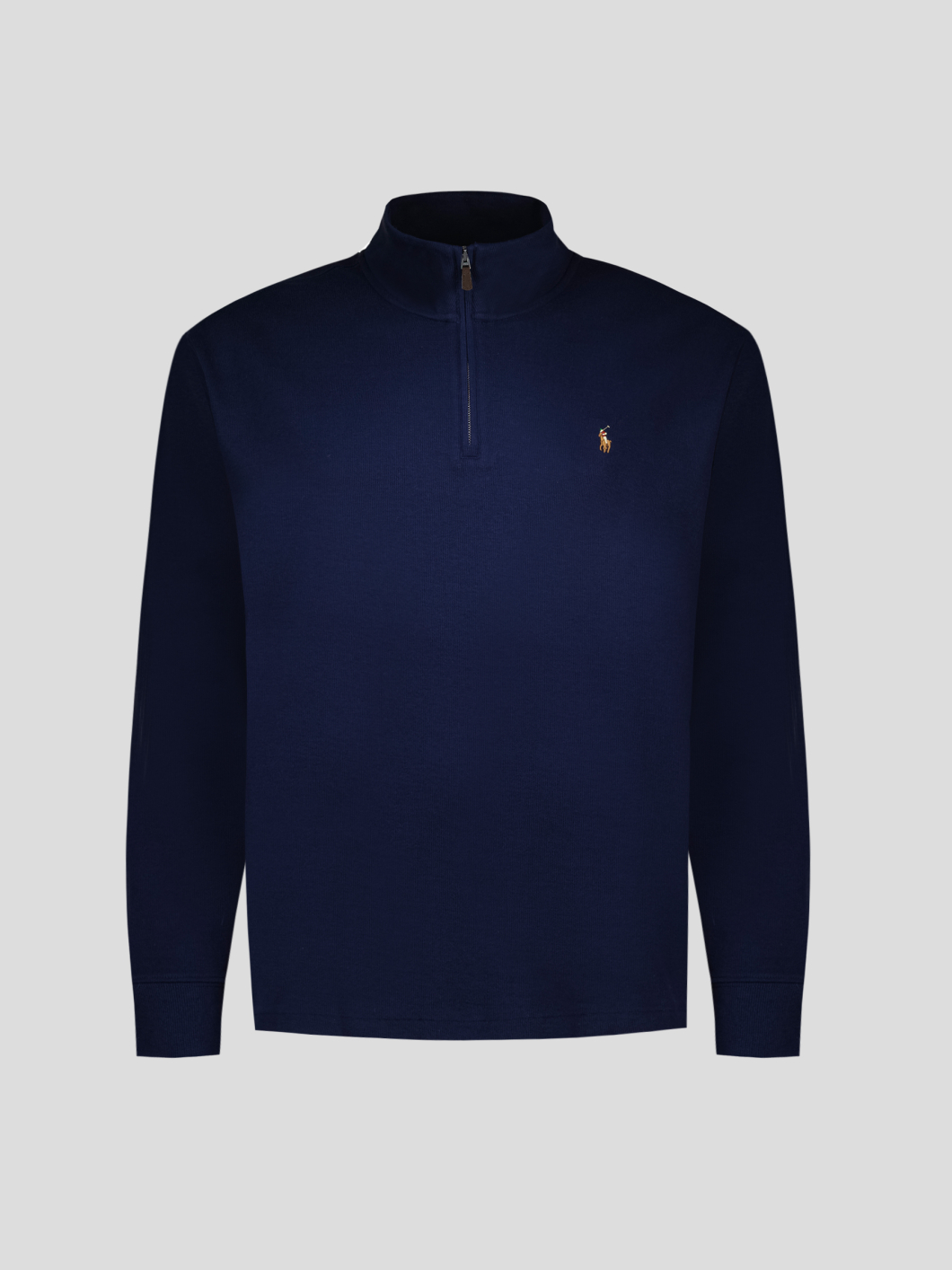 Sweat Col Camionneur Zippé Grande Taille Marine