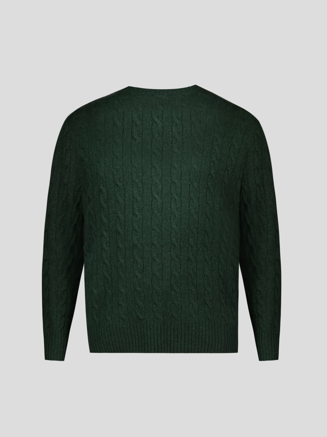 Pull Torsadé Col Rond Grande Taille Vert Foncé