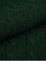 Pull Torsadé Col Rond Grande Taille Vert Foncé