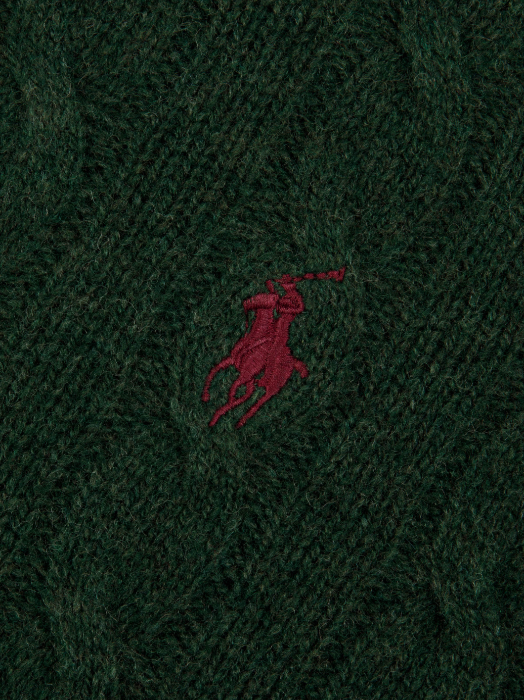 Pull Torsadé Col Rond Grande Taille Vert Foncé