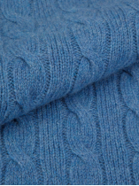 Pull Torsadé Col Rond Grande Taille Bleu