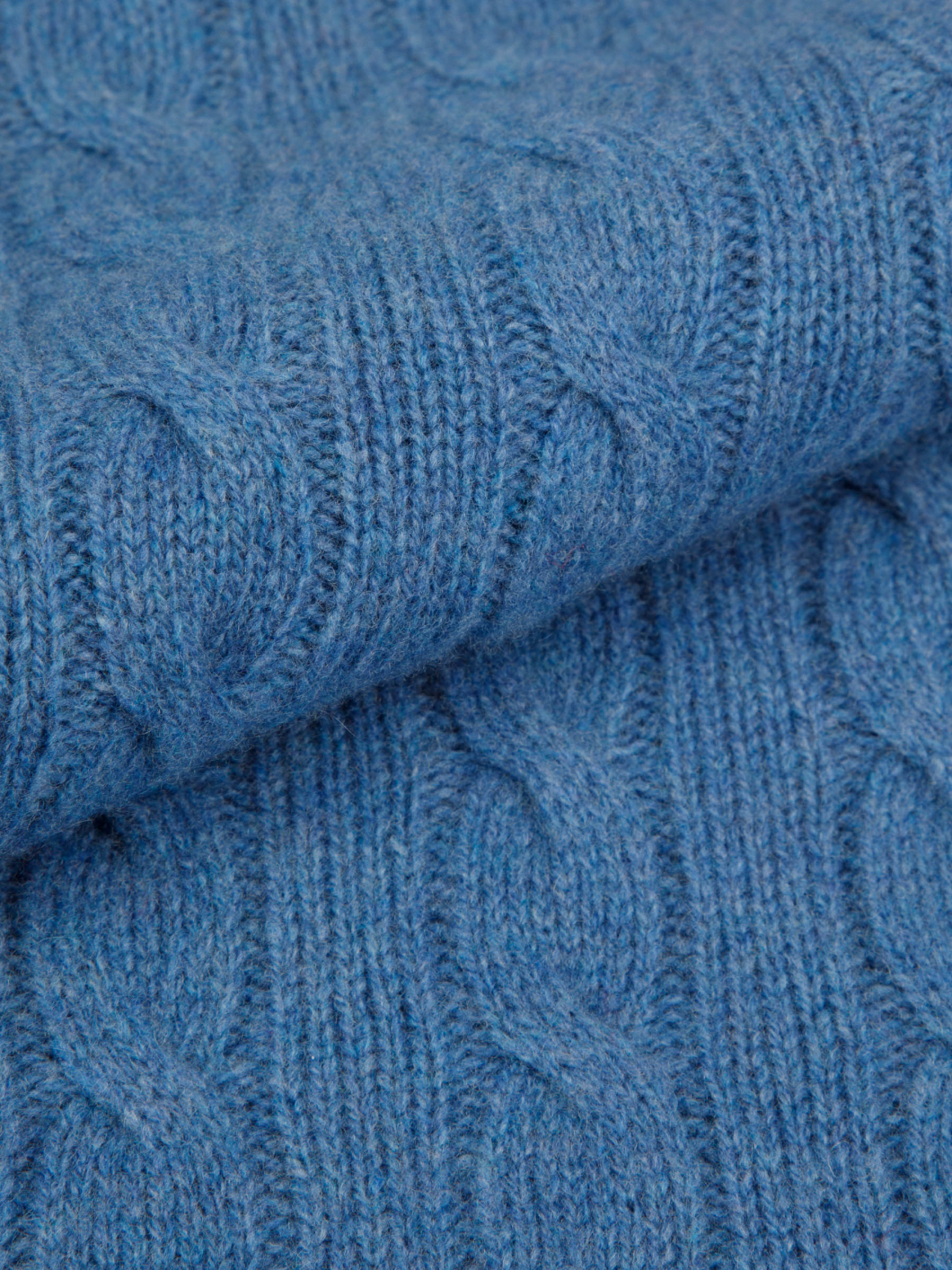 Pull Torsadé Col Rond Grande Taille Bleu