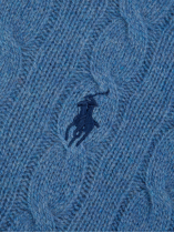 Pull Torsadé Col Rond Grande Taille Bleu