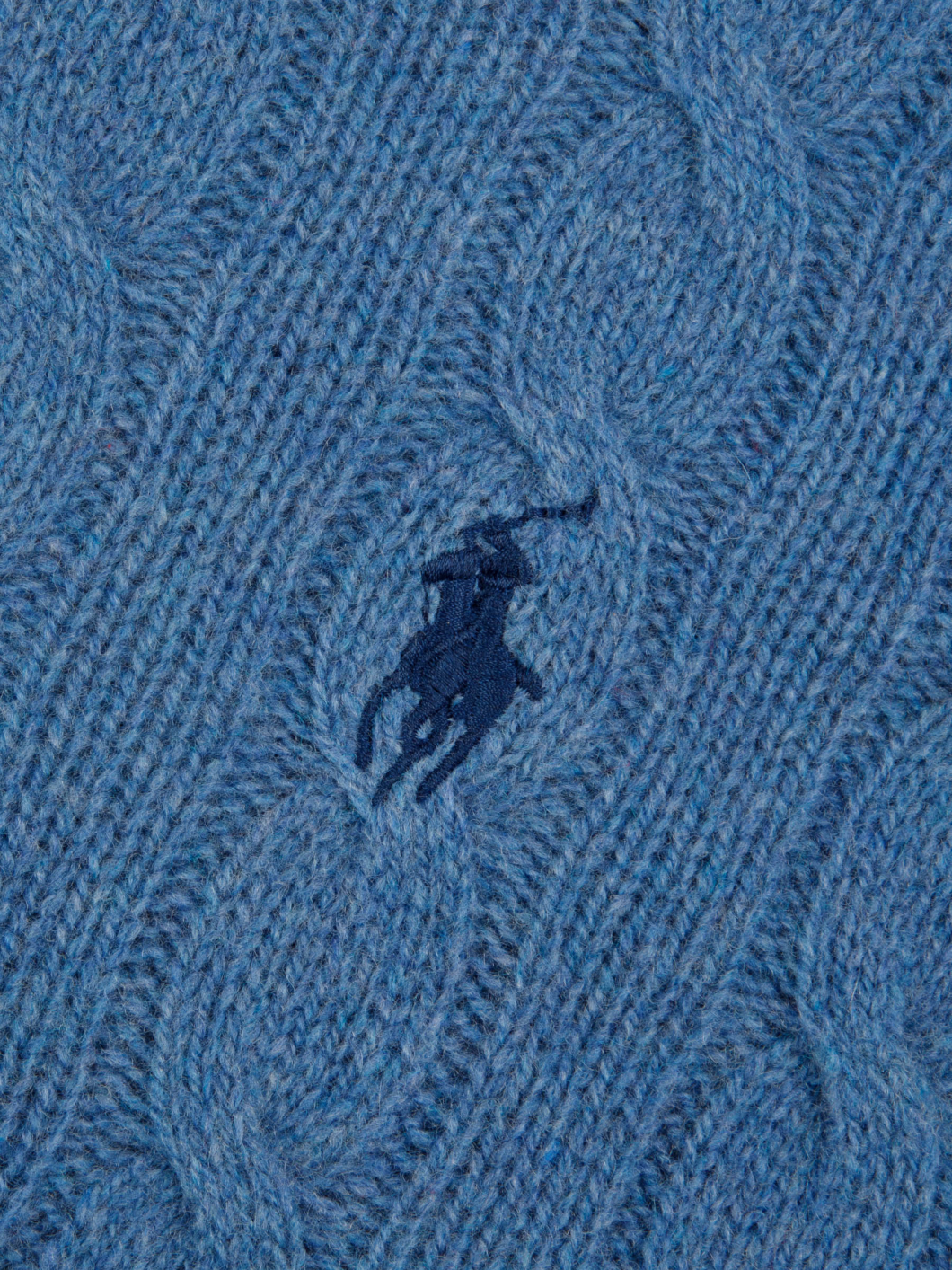 Pull Torsadé Col Rond Grande Taille Bleu