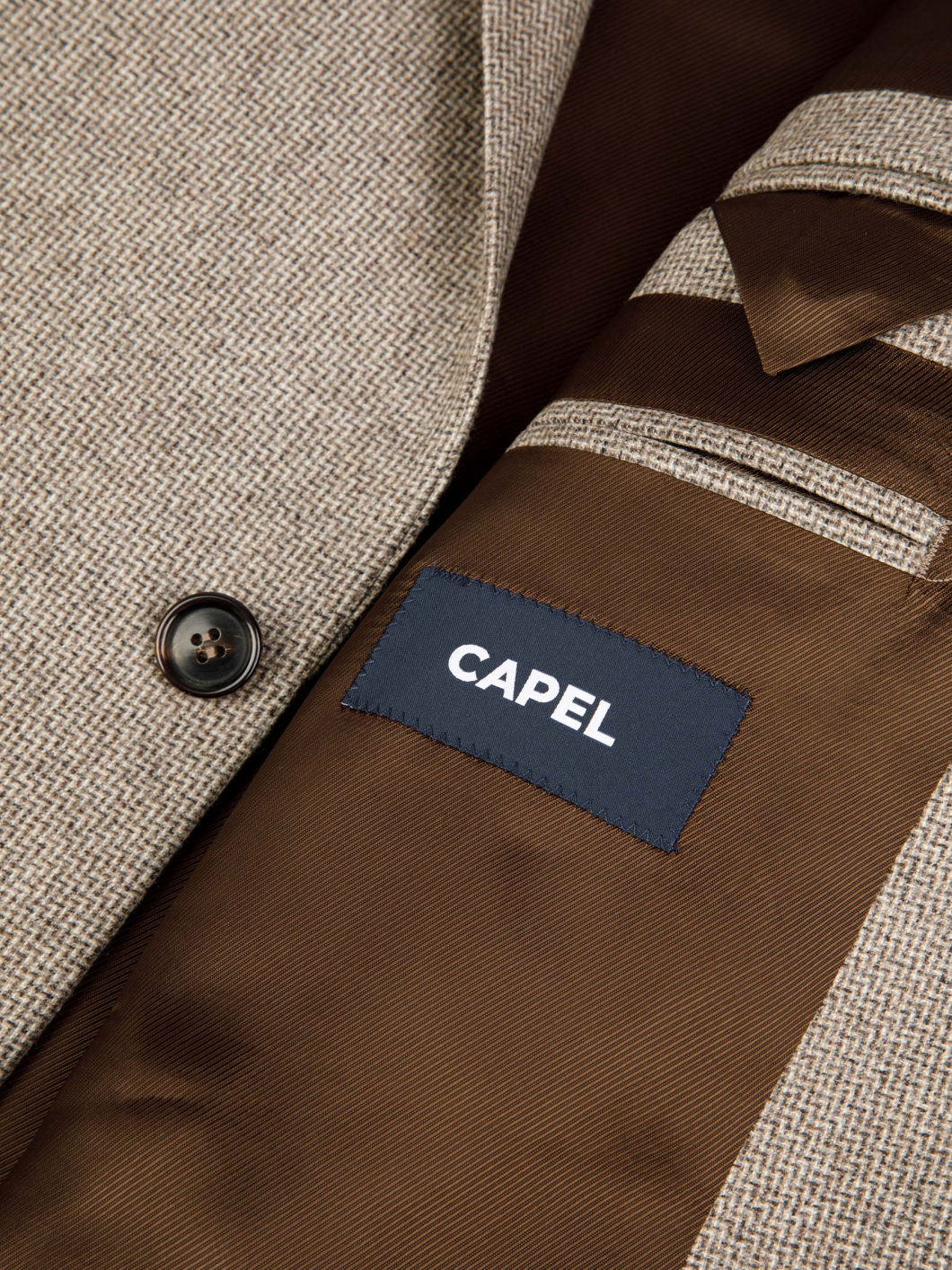 Veste Micro Dessin pour Homme Grand Beige