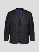 Veste à Carreaux Grande Taille Marine et Marron