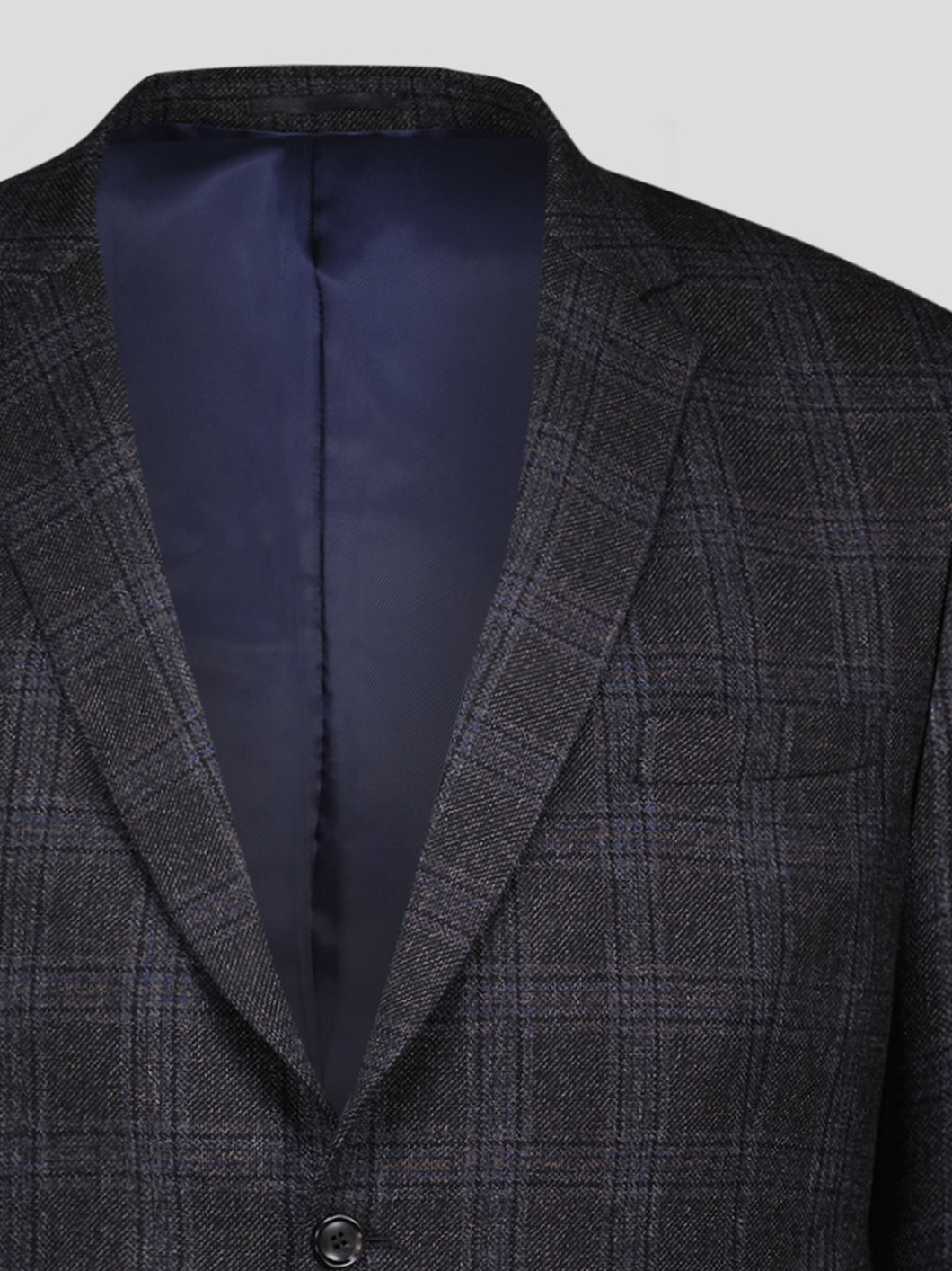 Veste à Carreaux Grande Taille Marine et Marron