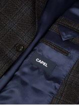 Veste à Carreaux Grande Taille Marine et Marron