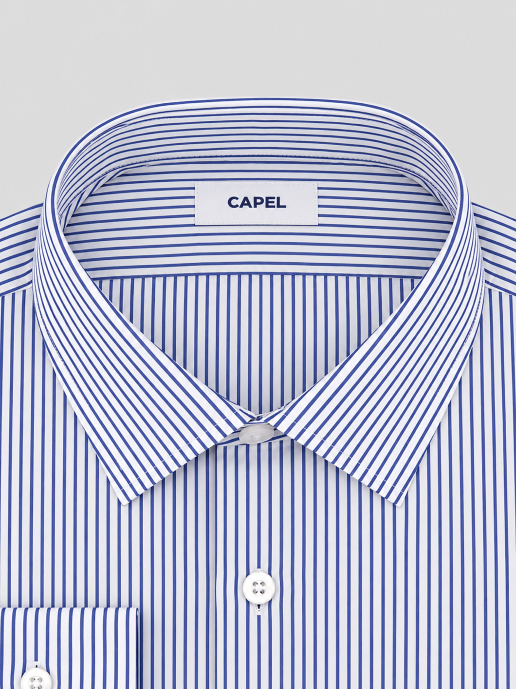 Chemise Rayée Max Grande Taille Blanche et Bleue