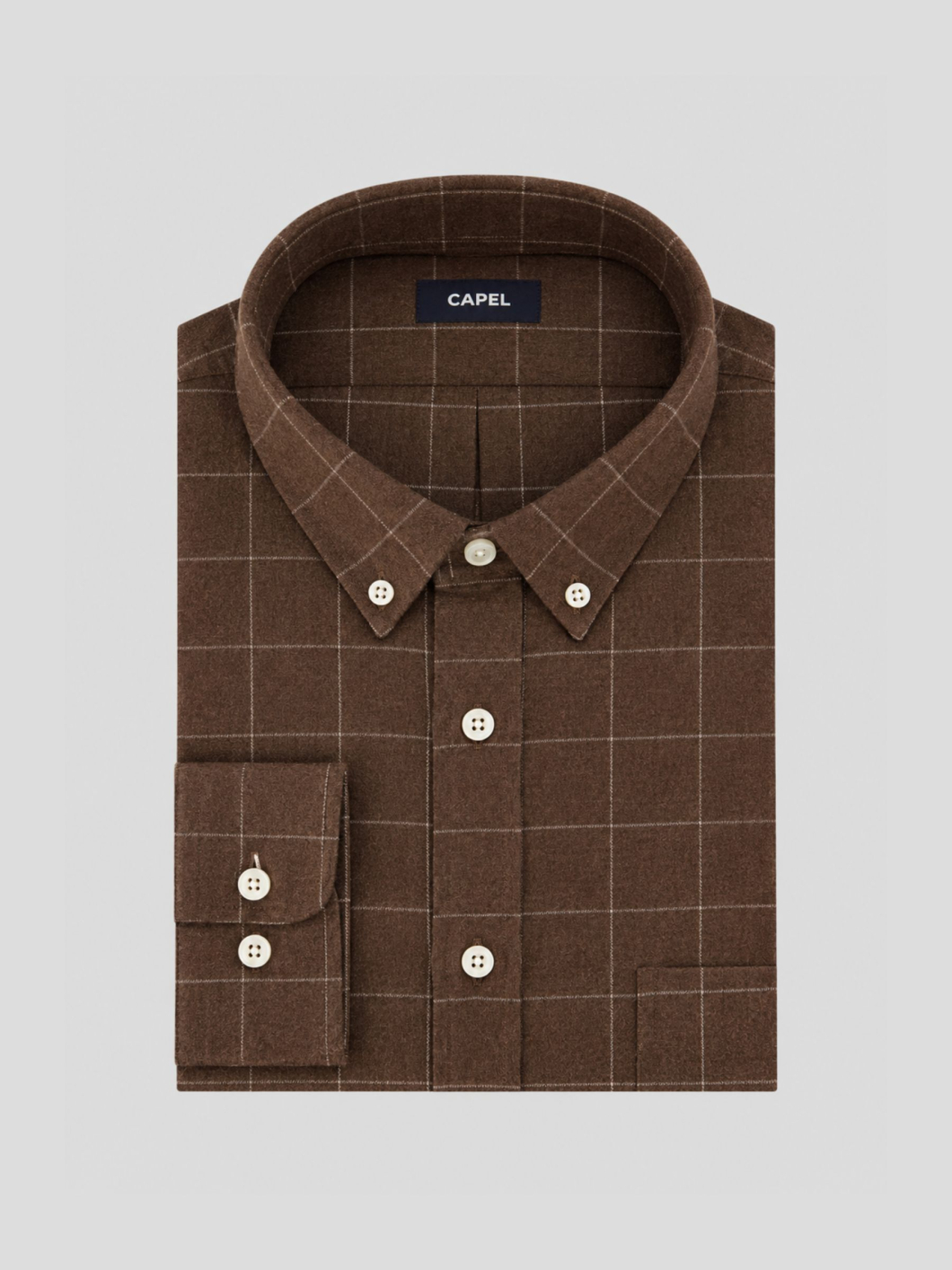 Chemise Flanelle à Carreaux Ralph Grande Taille Marron