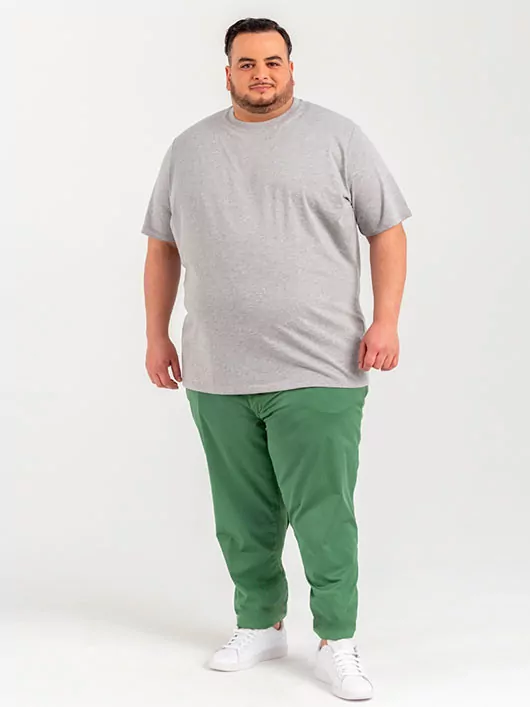 Pantalon chino coton leger vert kaki homme grande taille Capel