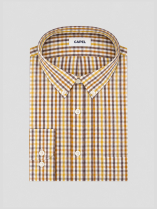 Chemise à Carreaux Ralph Grande Taille Marron, Ocre et Blanche