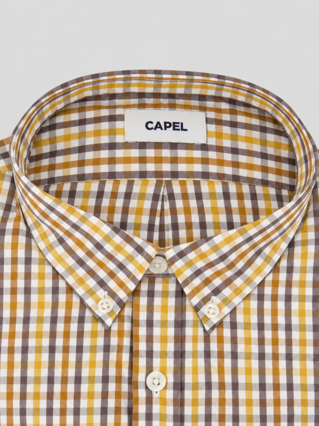 Chemise à Carreaux Ralph Grande Taille Marron, Ocre et Blanche