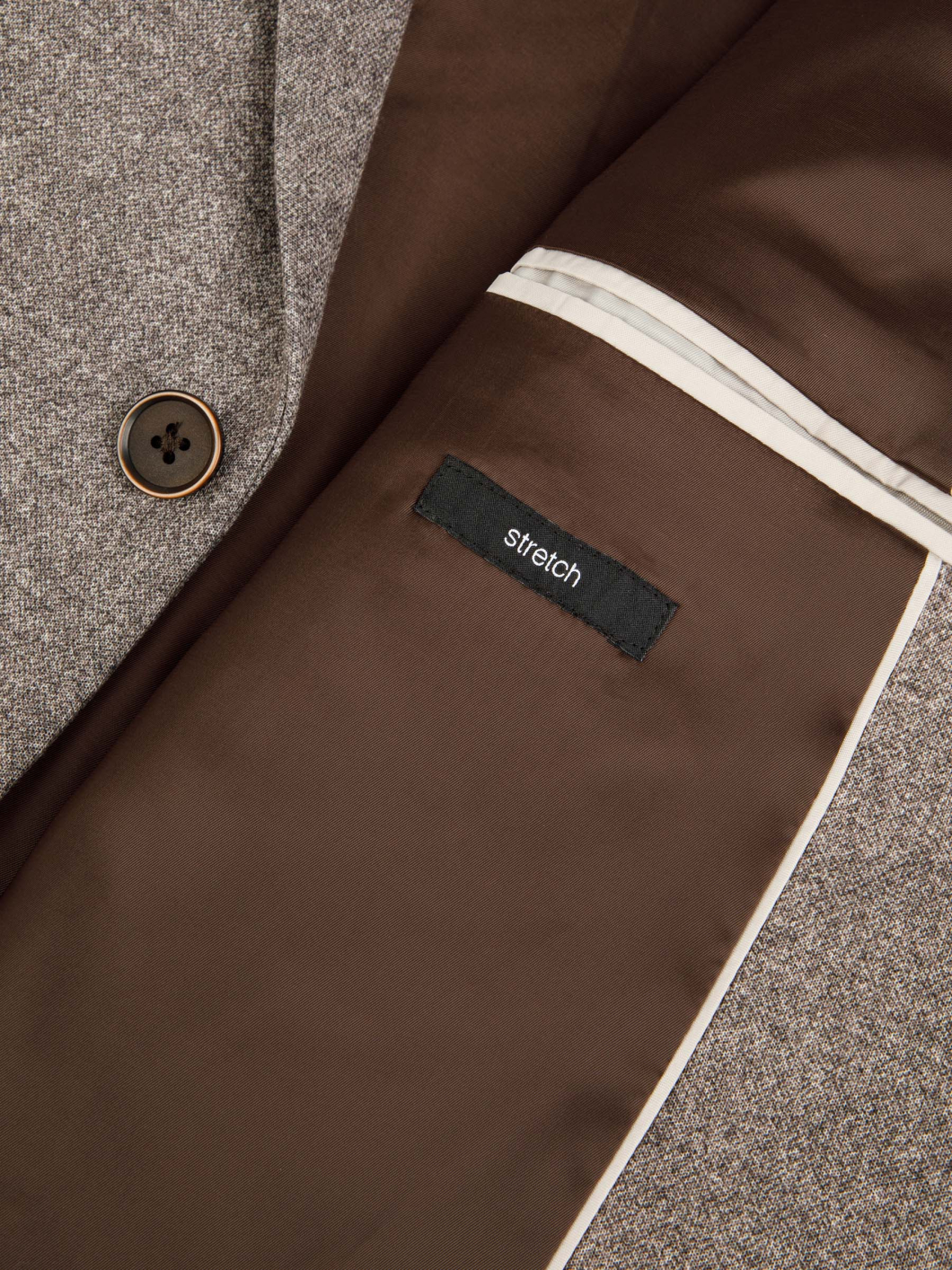 Veste Jersey Effet Tweed Grande Taille Marron Clair