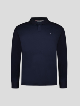 Polo Manches Longues Coton Piqué Grande Taille Marine