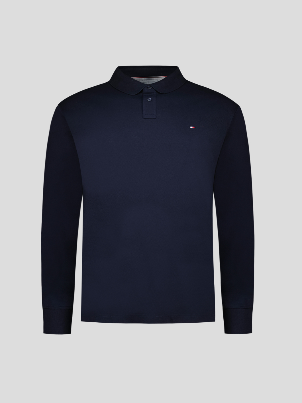 Polo Manches Longues Coton Piqué Grande Taille Marine