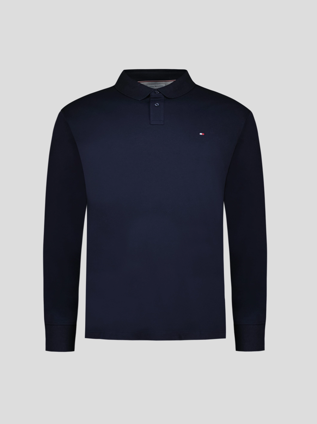 Polo Manches Longues Coton Piqué Grande Taille Marine