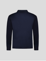 Polo Manches Longues Coton Piqué Grande Taille Marine