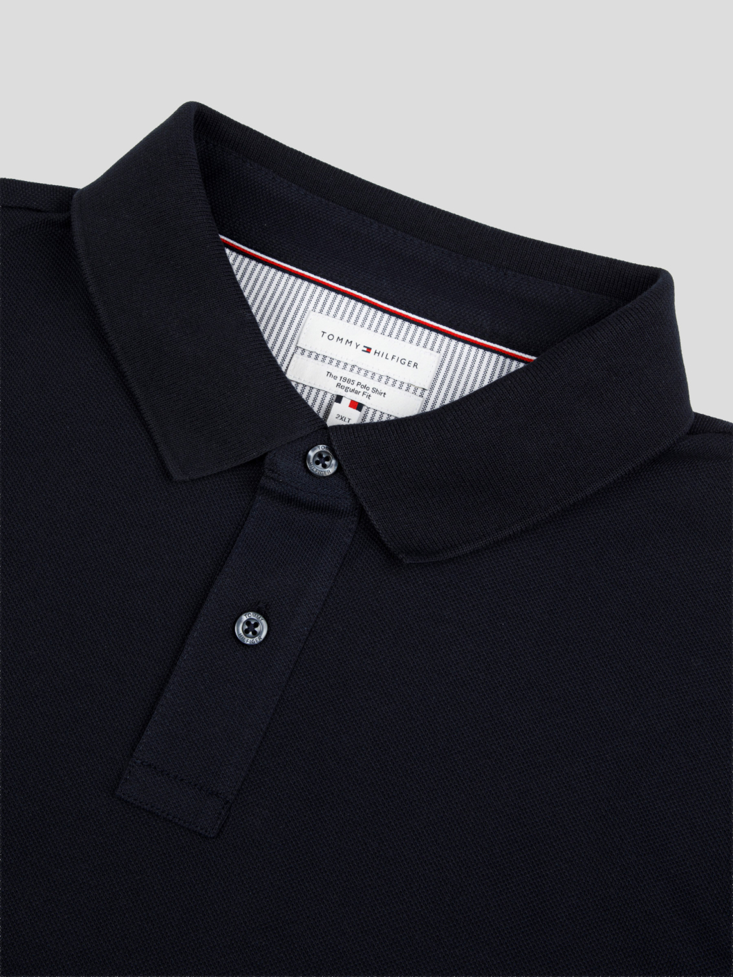 Polo Manches Longues Coton Piqué Grande Taille Marine
