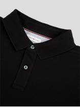 Polo Manches Longues Coton Piqué Grande Taille Noir