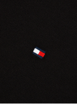 Polo Manches Longues Coton Piqué Grande Taille Noir
