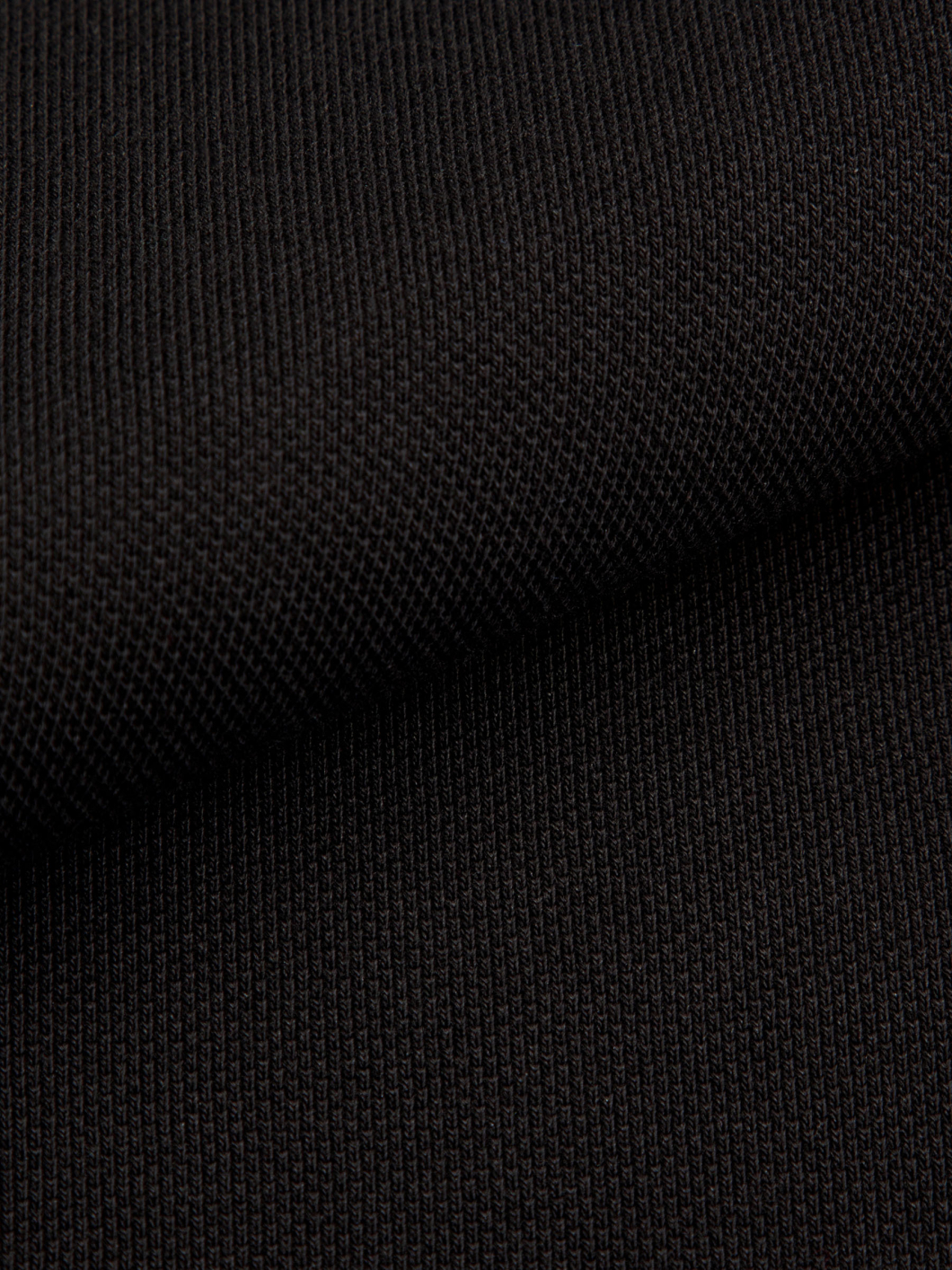 Polo Manches Longues Coton Piqué Grande Taille Noir