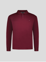 Polo Manches Longues Coton Piqué Grande Taille Bordeaux
