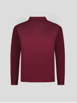 Polo Manches Longues Coton Piqué Grande Taille Bordeaux