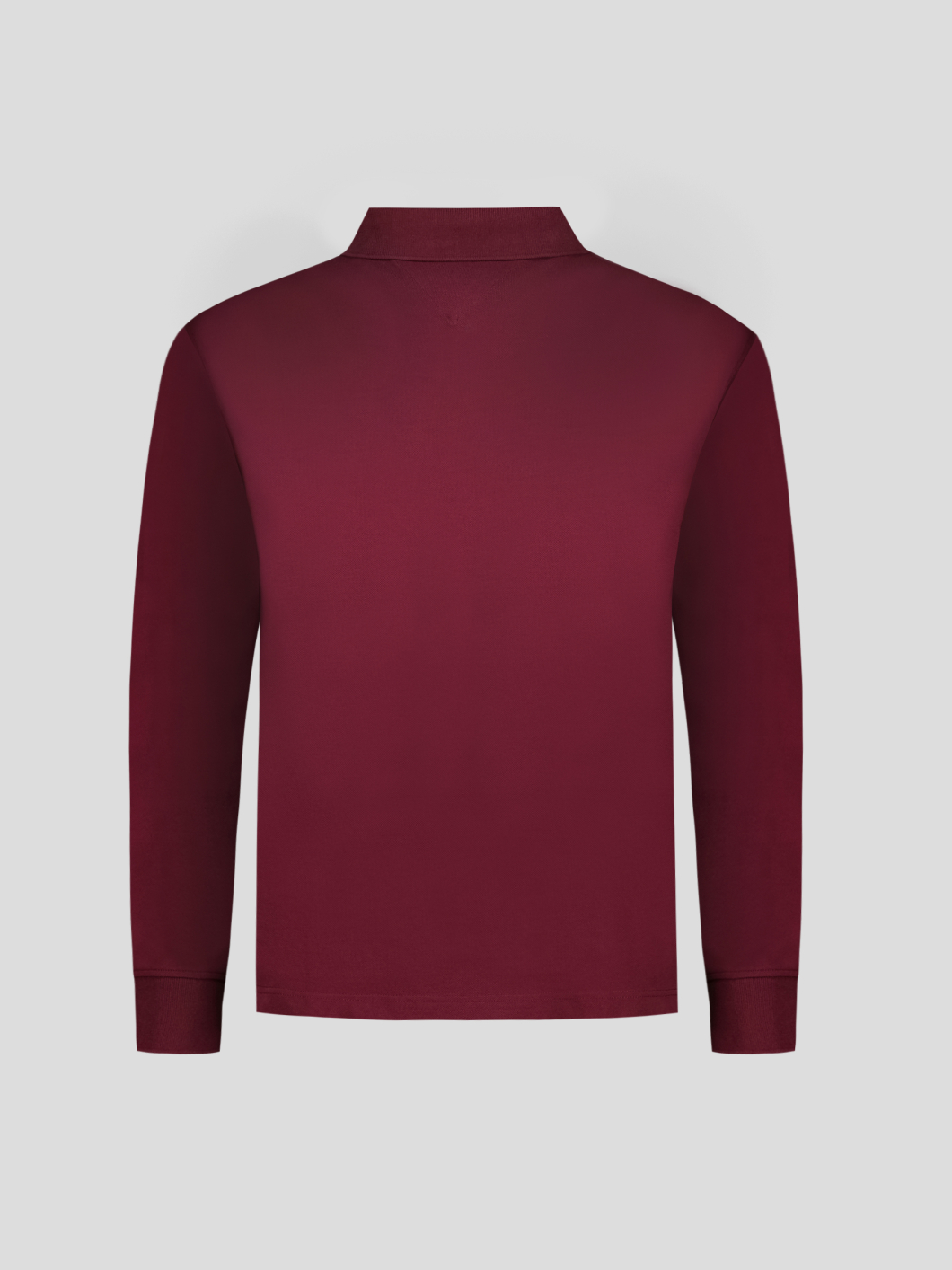 Polo Manches Longues Coton Piqué Grande Taille Bordeaux