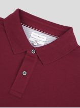 Polo Manches Longues Coton Piqué Grande Taille Bordeaux