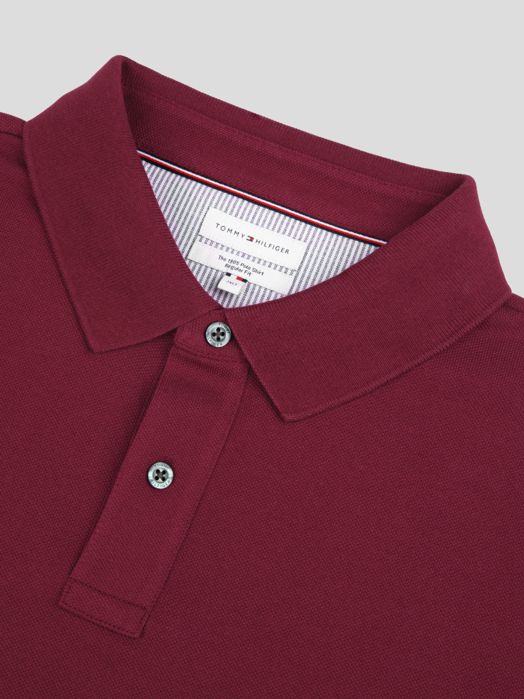 Polo Manches Longues Coton Piqué Grande Taille Bordeaux